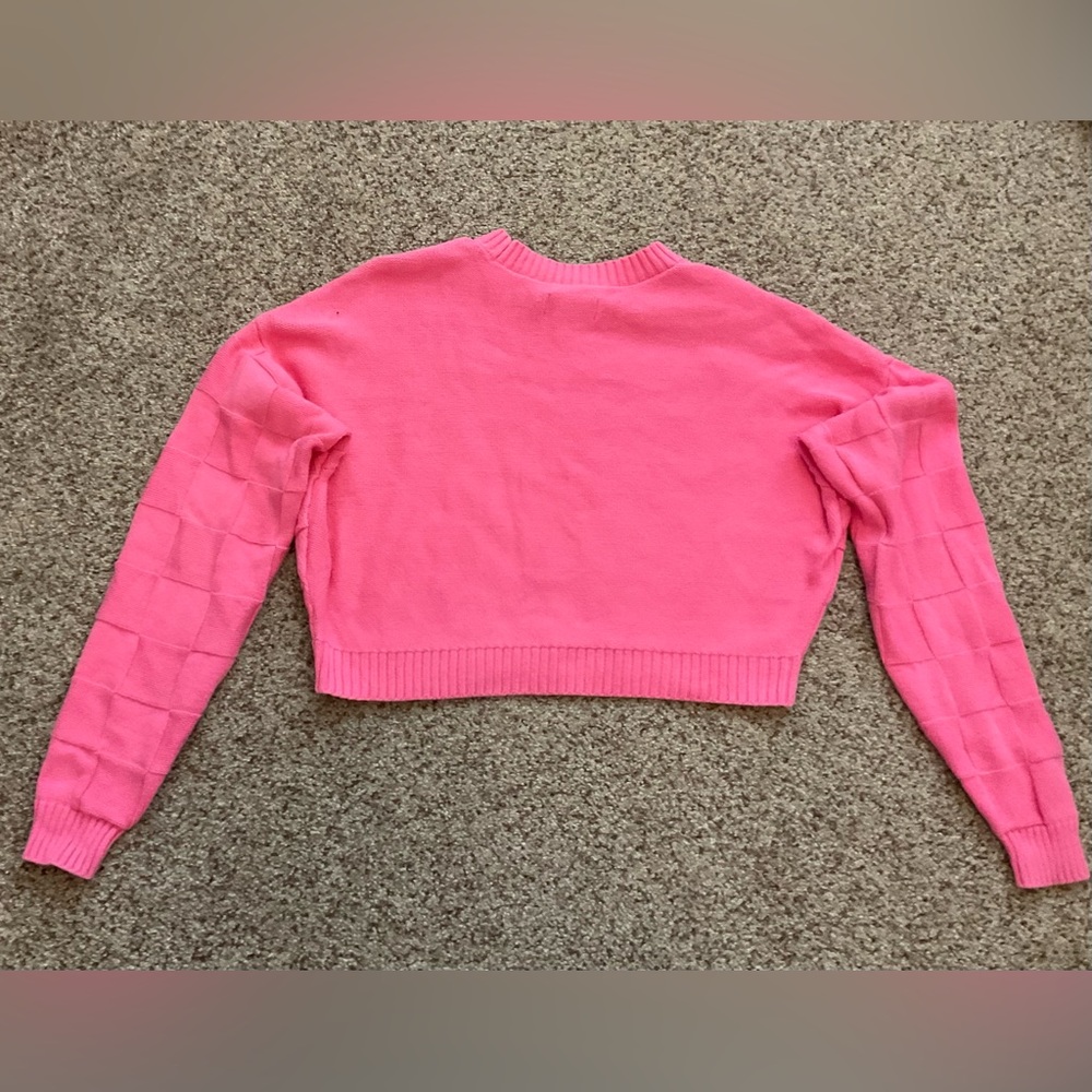 Women’s Hot Pink Checkered Sweater